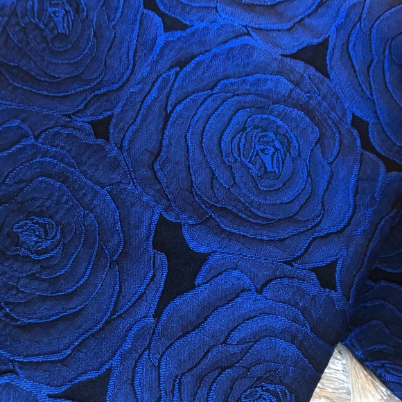 Zara Blue Floral Over the Knee Boots - Picture 2 of 4